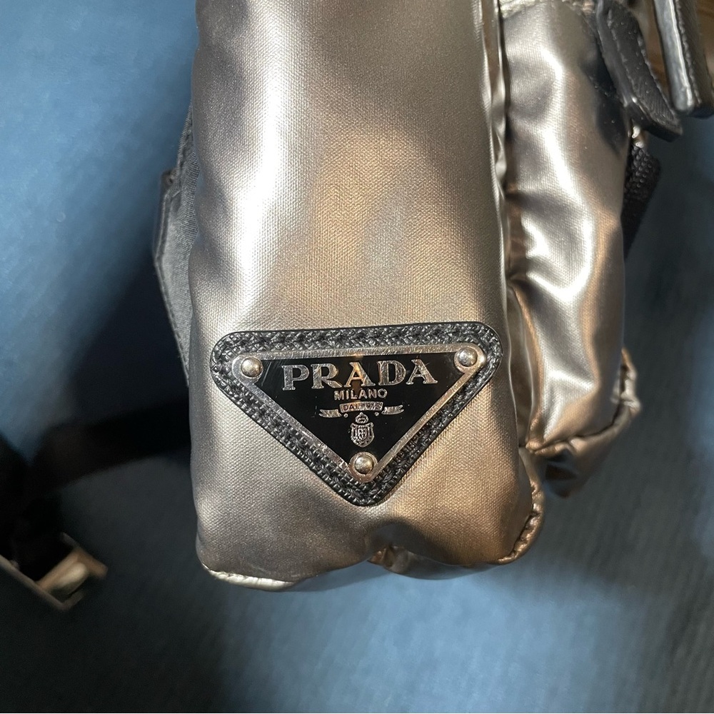 Prada Metallic Silver Backpack - image 3